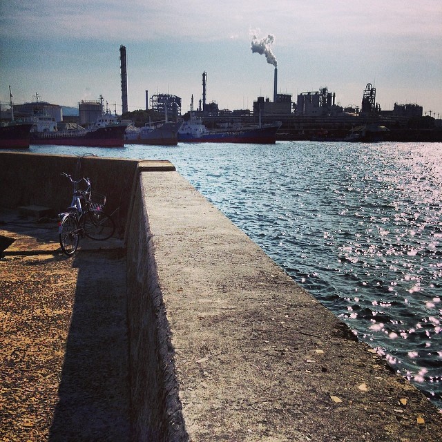 Tokuyama port, Yamaguchi. Having a sunny day stroll in the town.